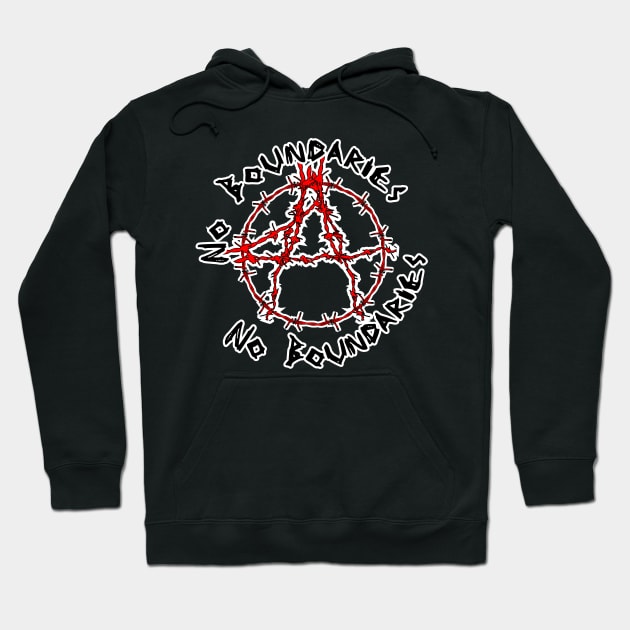 Anarchy symbol barbed wire Hoodie by Redmanrooster